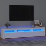 fehér TV-szekrény LED-lámpákkal 195x35x40 cm fotó