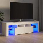 fehér TV-szekrény LED-lámpákkal 140 x 36, 5 x 40 cm fotó