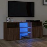 barna tölgy színű LED-es TV-szekrény 120x30x50 cm fotó