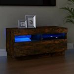 füstös tölgy színű TV-szekrény LED-világítással 80 x 35 x 40 cm fotó