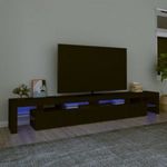 fekete TV-szekrény LED-világítással 260x36, 5x40 cm fotó