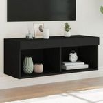 fekete TV-szekrény LED-világítással 80 x 30 x 30 cm fotó