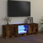 füstölt tölgy színű TV-szekrény LED lámpákkal 120x30x35, 5 cm fotó