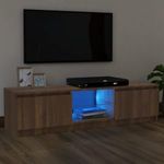 barna tölgyszínű TV-szekrény LED-lámpákkal 120x30x35, 5 cm fotó