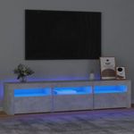 betonszürke TV-szekrény LED lámpákkal 180x35x40 cm fotó