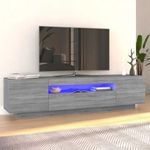 szürke sonoma színű TV-szekrény LED-lámpákkal 160x35x40 cm fotó