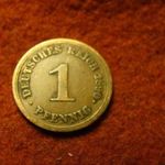 Német bronz 1 pfennig 1890 E fotó