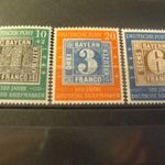 Német használatlan** sor 1949 MI 113-115 kat.ár 100 euro fotó