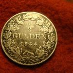 Bayern ezüst 1/2 gulden 1844 patina fotó