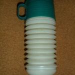 Retro összecsukható kemping, túra kulacs fotó