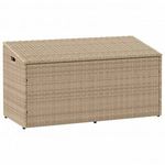 bézs polyrattan kerti tárolóláda 110x50x58 cm fotó