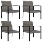 4 db szürke polyrattan kerti étkezőszék fotó