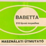 BABETTA használati útmutató 210 típusú mopedhez. (1991?) fotó