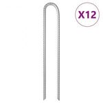 12 db U-alakú horganyzott acél sátorcövek 37 cm Ø10 mm fotó
