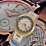 Ritkaság!Szép retro nagyméretű mechanikus Ruhla óra az 1970-1980-as évekből saját szíjjal fotó