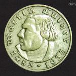 1933 F Martin Luther ezüst 2 márka! Ritkább! Csak 100, 300db! fotó