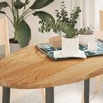 világosbarna tömör akácfa ovális alakú asztallap 120x60x2 cm fotó