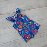 TU sötétkék-virágos playsuit 1, 5-2 év fotó