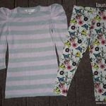 Vékony kötött buggyos ujjú ruha / tunika + Újszerű DISNEY leggings 5-6 év 116 fotó