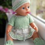 Kötött babaruha szett 43 cm-es Baby Born babára 3 fotó