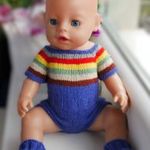 Kötött babaruha szett 43 cm-es Baby Born babára 4 fotó