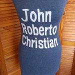 Kötött ruha, felső, tunika "John, Roberto, Christian" felirattal "S" fotó