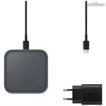 SAMSUNG QI Wireless hálózati töltő állomás vezeték nélküli töltéshez töltőfejjel - FEKETE - Type-... fotó