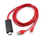 HDMI kábel iPhone képernyő tükrözéshez #Piros fotó