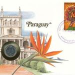 Paraguay Érmés boríték bélyeggel. fotó