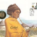 Dél-Afrika Ciskei Érmés boríték bélyeggel. fotó