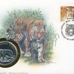 Orosz Világ Vadvédelmi Alap 30. évford. Érmés boríték bélyeggel. Tigris fotó