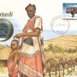 Burundi Érmés boríték bélyeggel. fotó