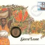 Sierra Leone Érmés boríték bélyeggel. fotó