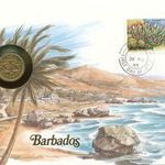 Barbados Érmés boríték bélyeggel. fotó