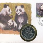 Csád Világ Vadvédelmi Alap 30. évford. Érmés boríték bélyeggel.Óriás panda fotó