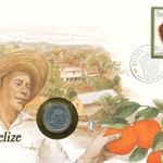 Belize Érmés boríték bélyeggel. fotó