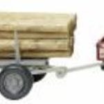 Wiking 087006 H0 Tehergépjármű modell Mercedes Benz Unimog U 411 rönk utánfutóval fotó