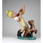 1C577 Régi vadász fiú Komlós kerámia figura 26.5 cm fotó