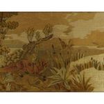 1O317 Nagyméretű vadászjelenetes gobelin kézimunka 72 x 112 cm fotó