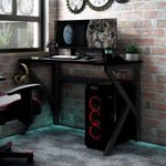 fekete K-lábú gamer asztal 90 x 60 x 75 cm fotó