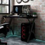 fekete Y-lábú gamer asztal 90 x 60 x 75 cm fotó