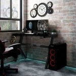 fekete Y-lábú LED-es gamer asztal 110 x 60 x 75 cm fotó