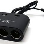 13245 Szivargyújtó elosztó 3-as + 2 USB aljzat 12/24V - MAX 120W fotó
