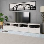 2 db fehér szerelt fa TV szekrény 95 x 35 x 36 cm fotó