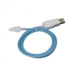Prémium Adat- és Töltőkábel, MicroUSB/USB csatlakozó, villogó fény, 2A gyorstöltés, 1 méter, kék fotó