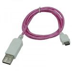 Prémium Adat- és Töltőkábel, MicroUSB/USB csatlakozó, villogó fény, 2A gyorstöltés, 1 méter, pink fotó