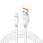 Olesit Adat és töltőkábel K195, 300 cm, MicroUSB/USB csatlakozó, 2.4A gyorstöltés, fehér fotó