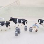 KF90 H0 1: 87 Preiser tehenészlány + tehenek + tejeskannák - figura készlet fotó