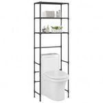 3 szintes fekete WC feletti tárolóállvány 53 x 28 x 169 cm fotó