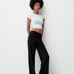 Bershka fekete wide leg hosszúnadrág gumis L fotó